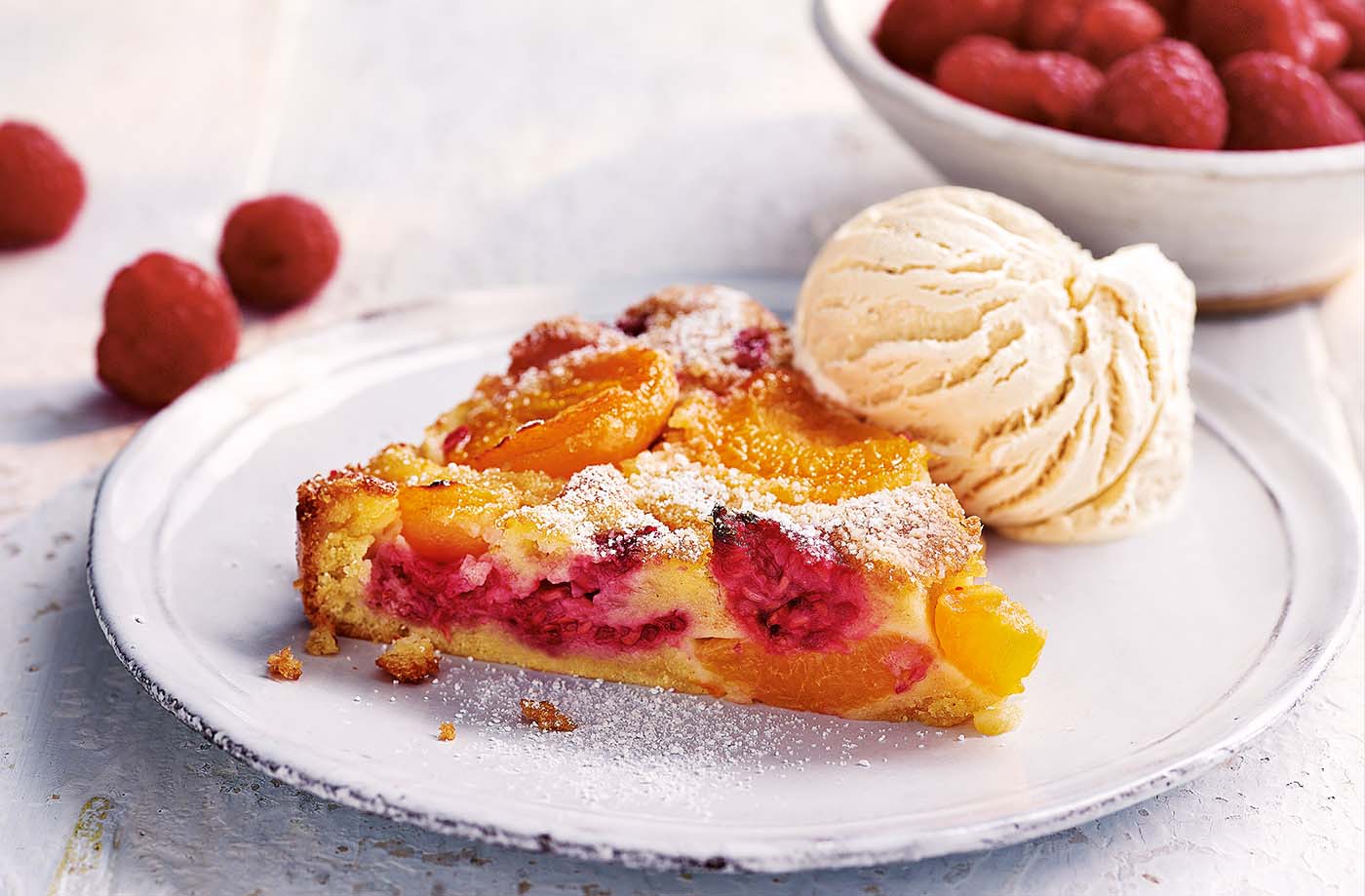 Apricot and raspberry clafoutis recipe