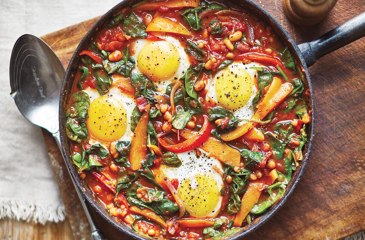 Baked eggs and beans recipe