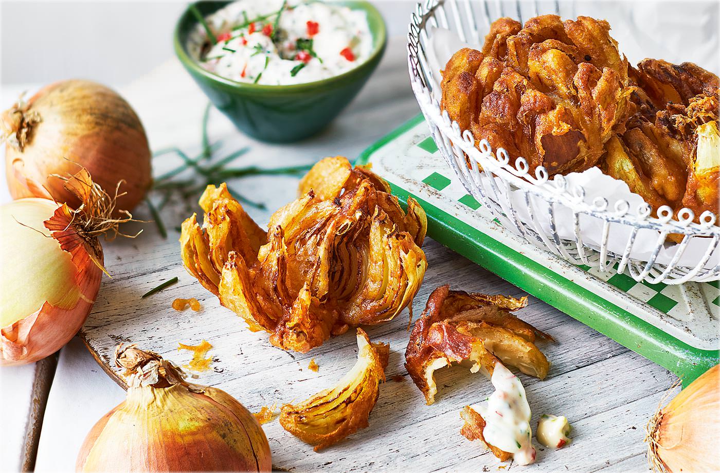 Beer-battered blooming onions recipe