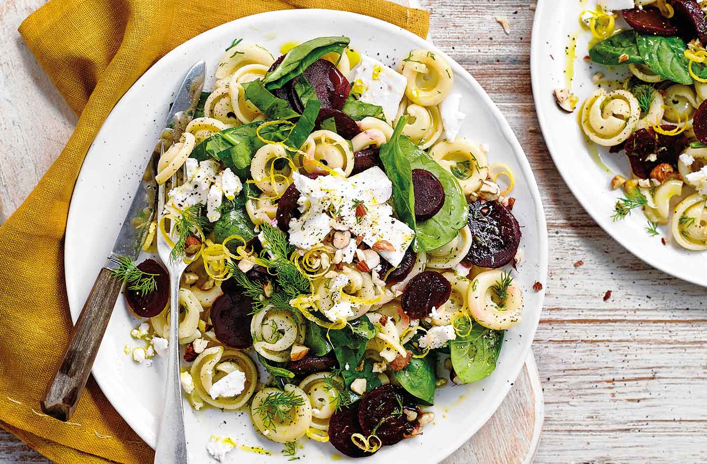Beetroot and dill pasta salad recipe