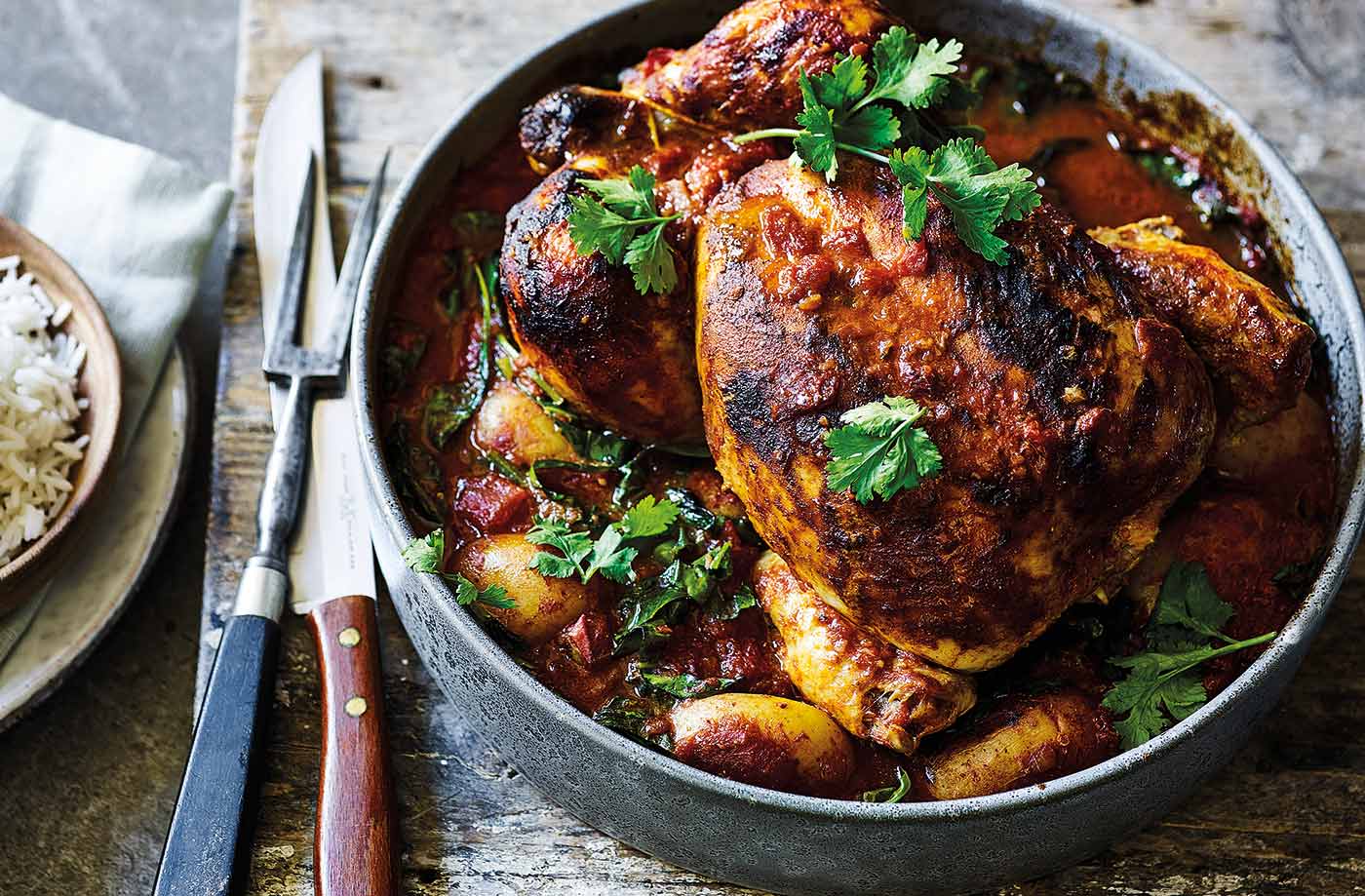 Bombay chicken one-pot roast recipe