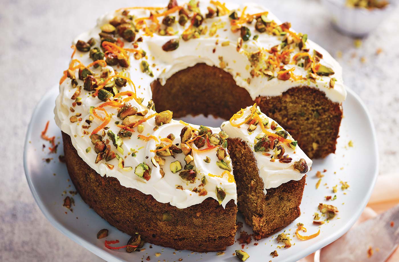 Carrot, pistachio and maple cake recipe