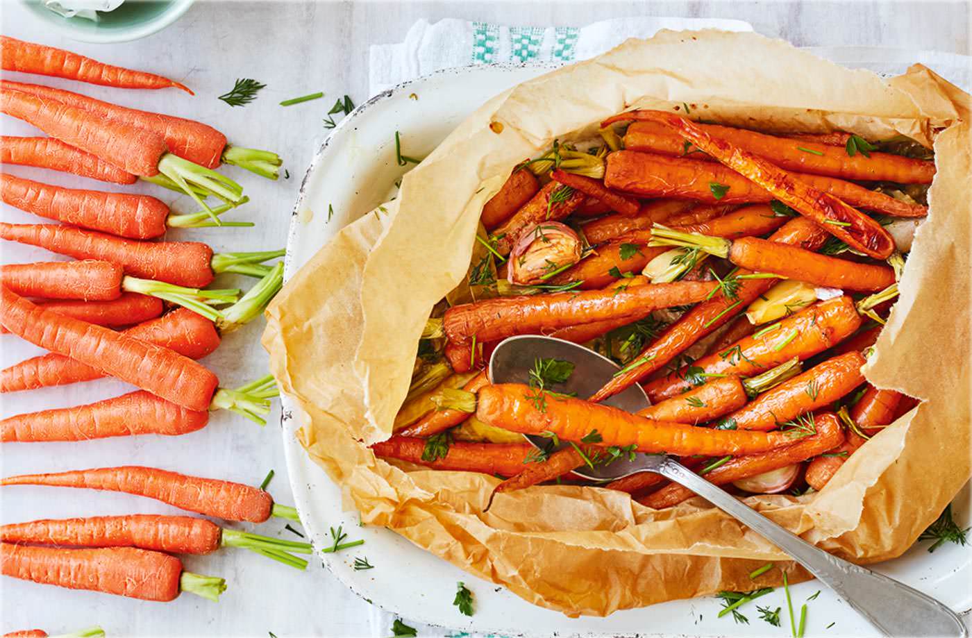 Baked herby carrots recipe