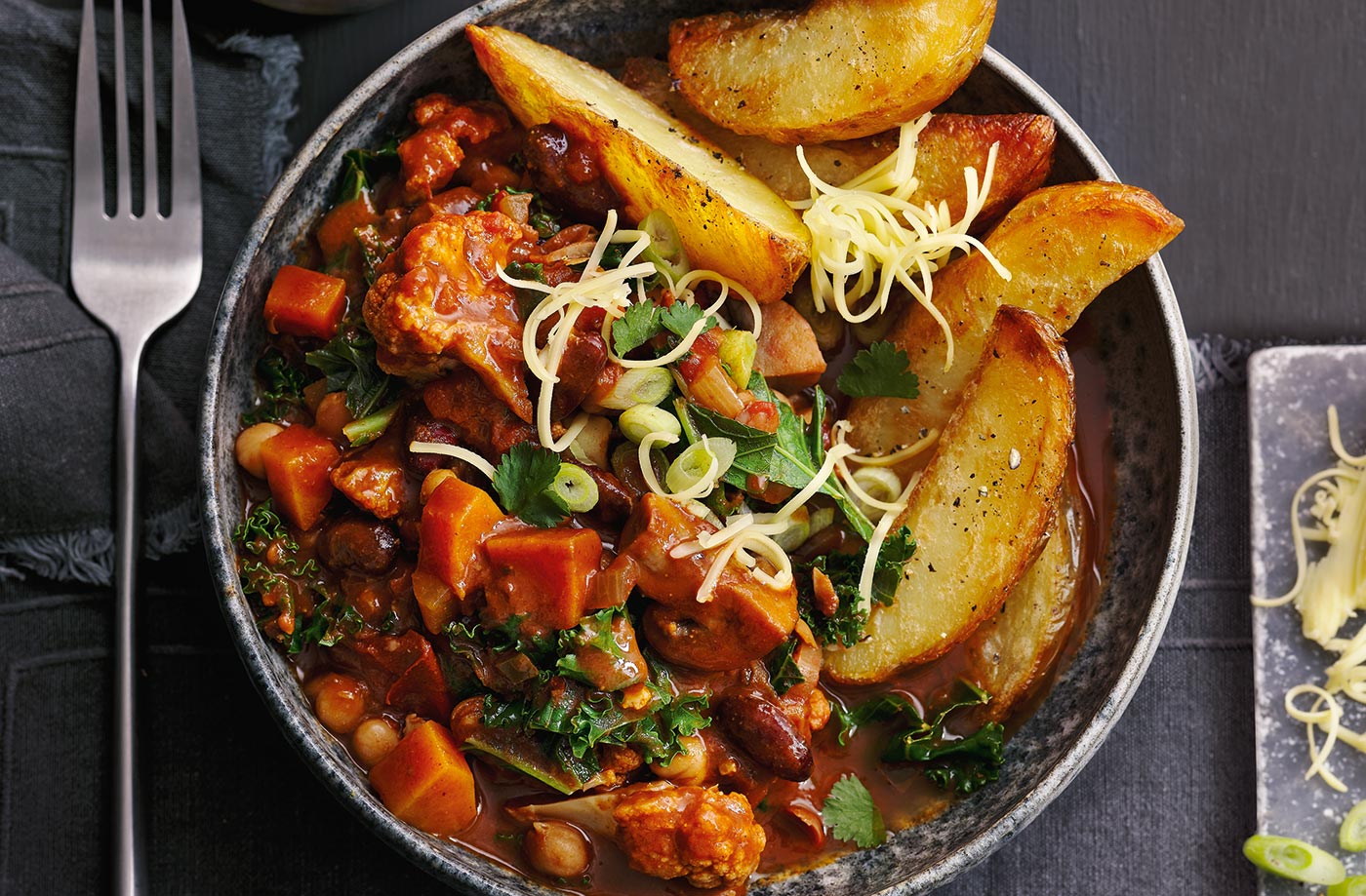 Cauliflower and bean chilli recipe
