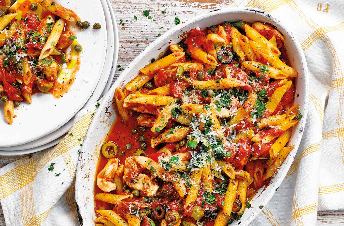 Chicken puttanesca bake recipe