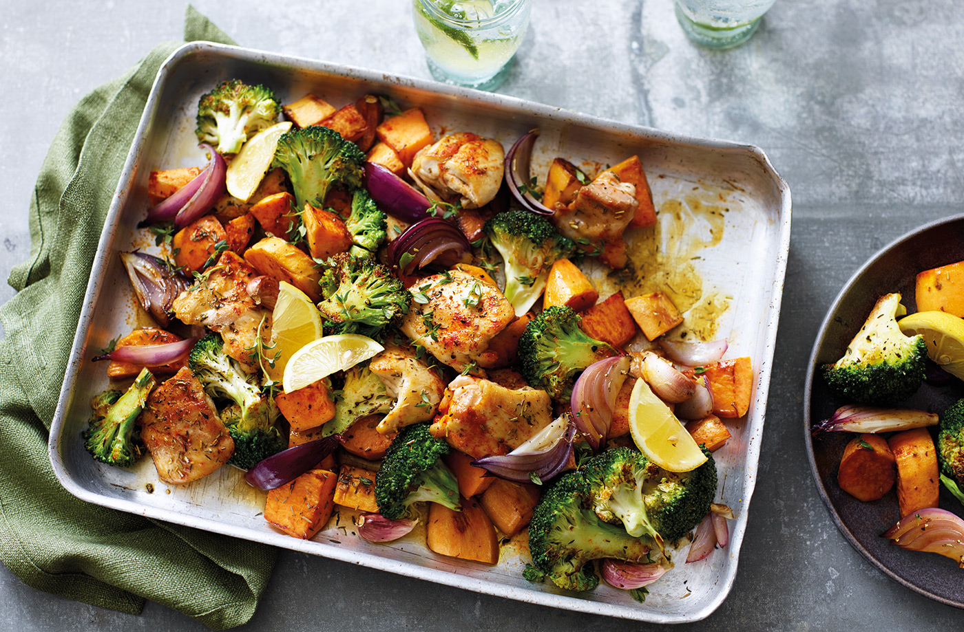 Sweet potato and chicken traybake recipe