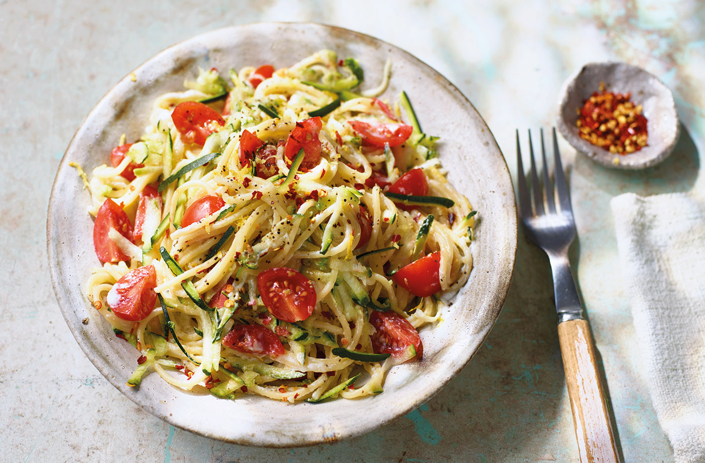 Courgette, ricotta and chilli spaghetti recipe