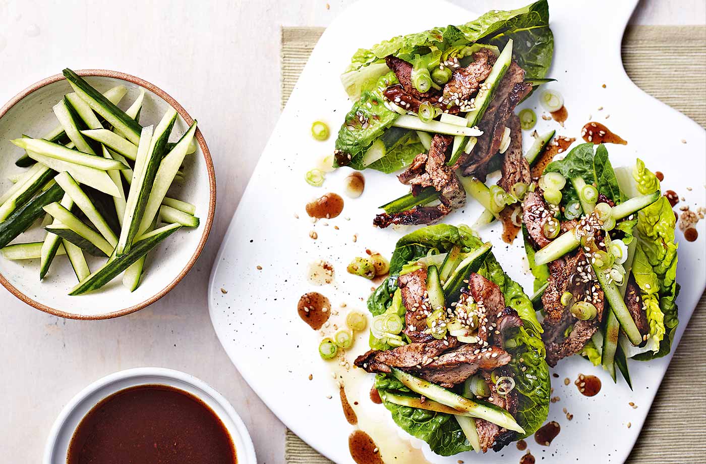 Crispy pork lettuce cups recipe