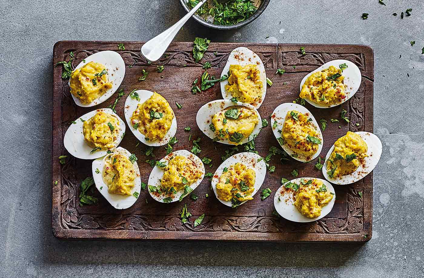 Indian-spiced devilled eggs recipe