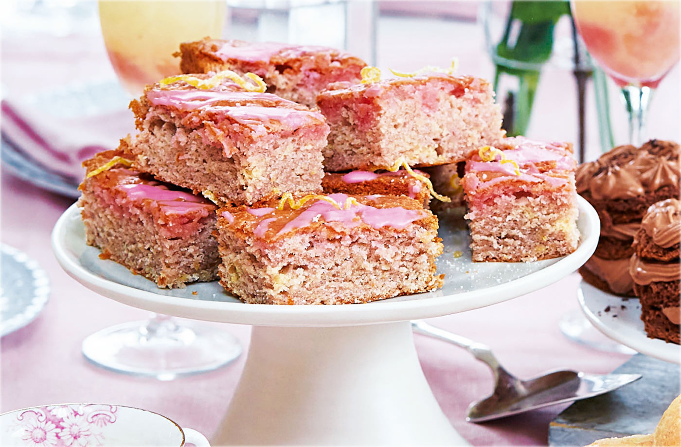 Raspberry and lemon drizzle bars recipe