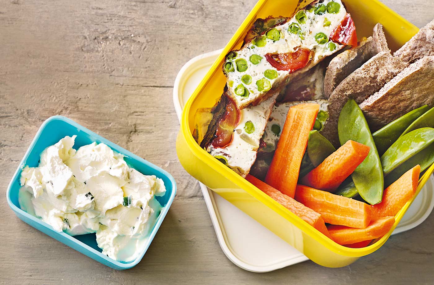 Frittata fingers and crudités recipe