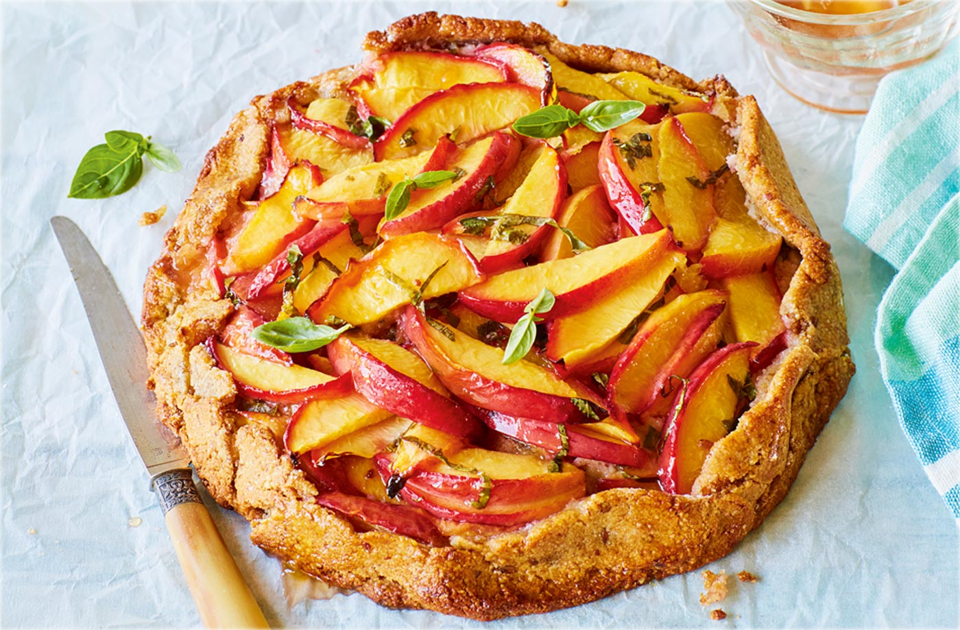 Nectarine and basil galette recipe