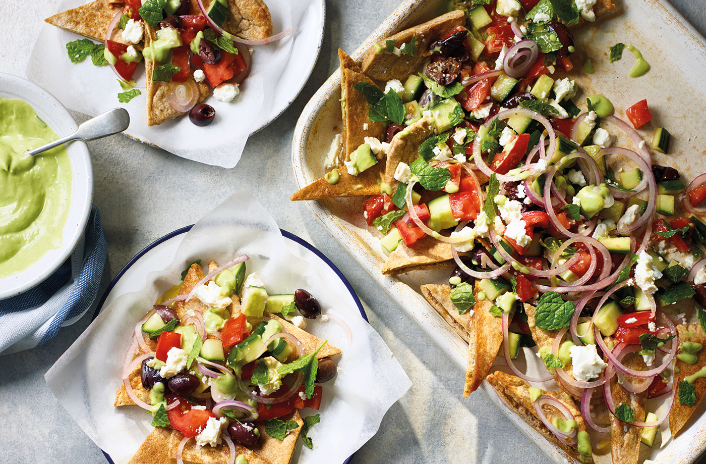 Greek salad nachos recipe