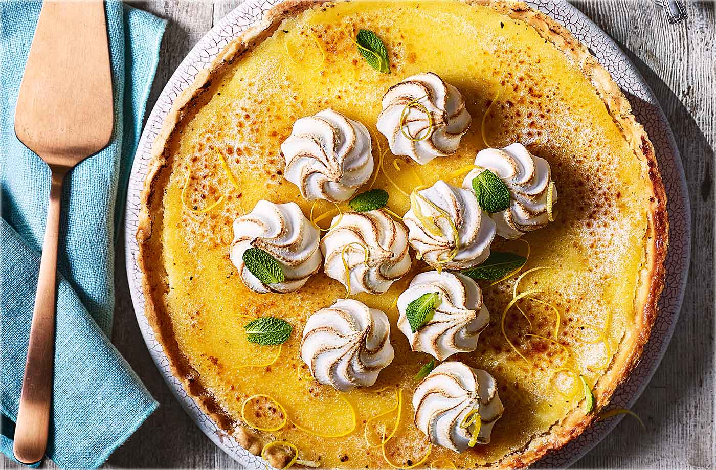 Lemon meringue brûlée tart recipe