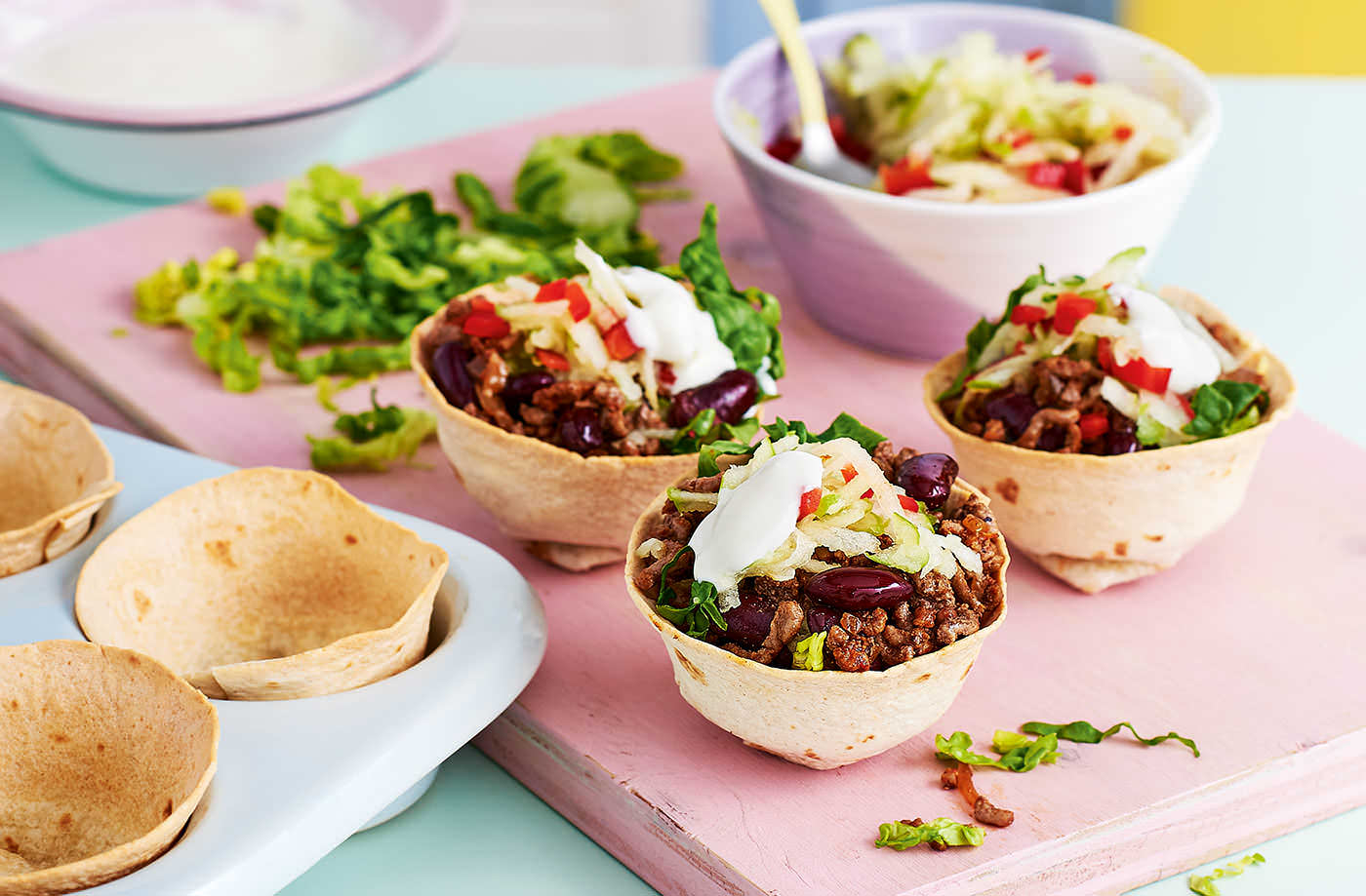 Paprika beef taco cups recipe