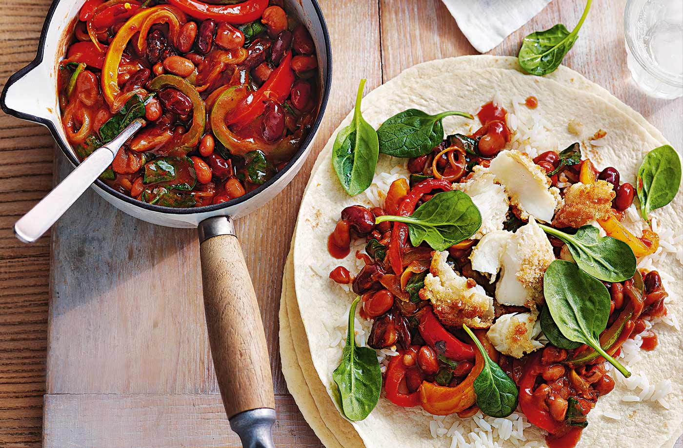 Loaded fish burritos recipe