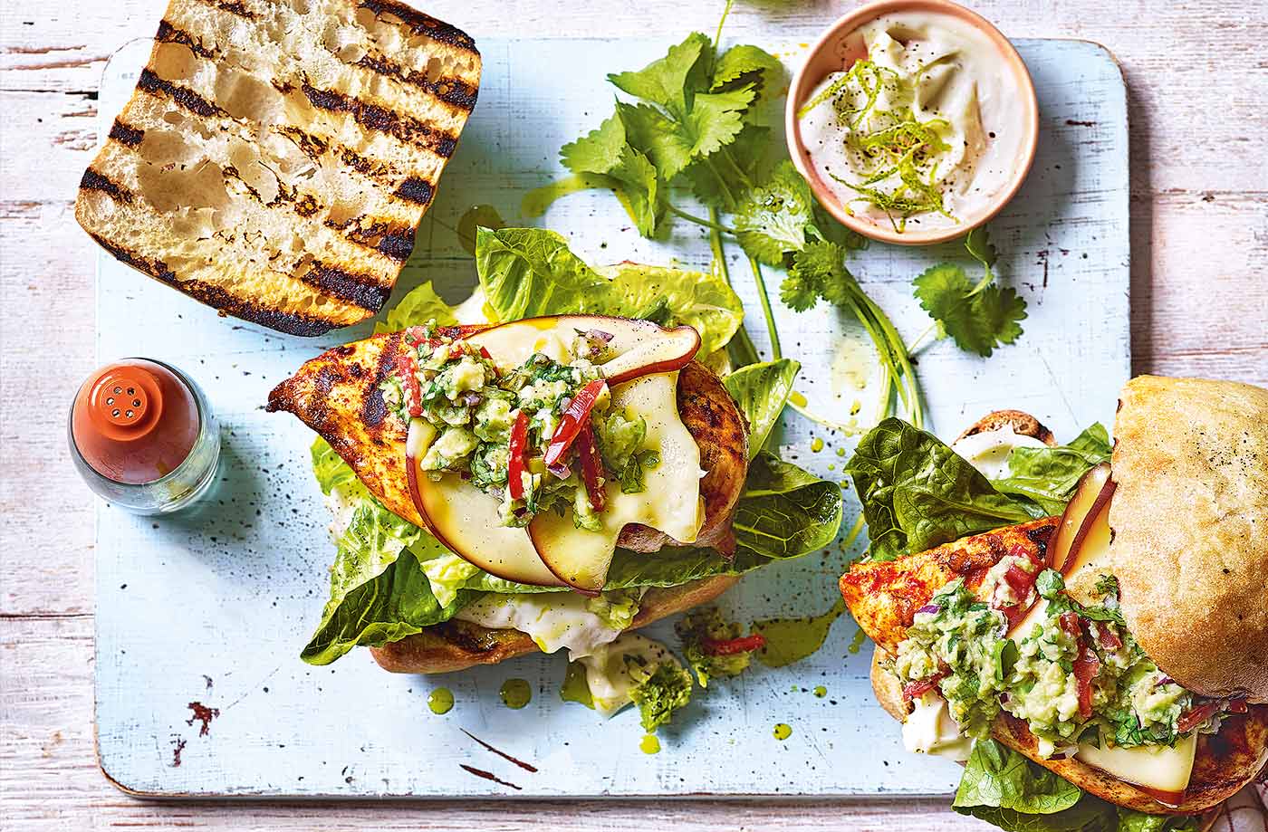 Mexican-style chicken burgers recipe