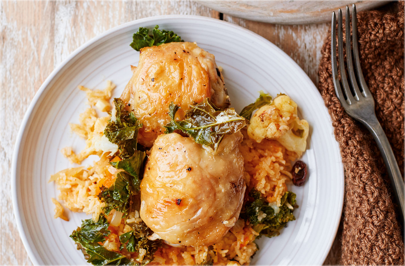 Moroccan chicken and cauliflower one pot recipe