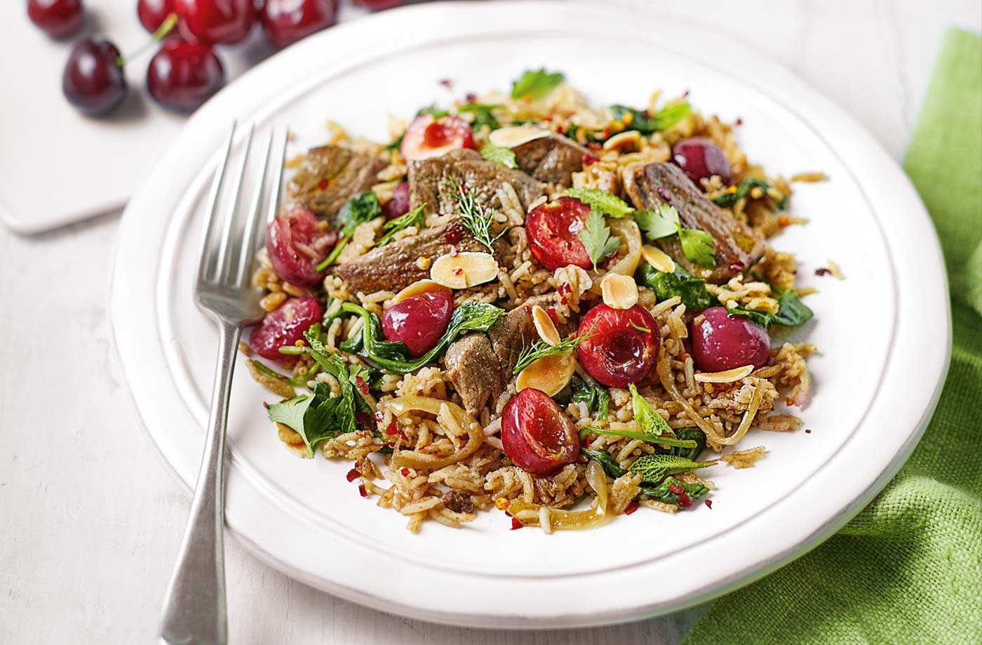One-pot lamb and cherry pilaf recipe