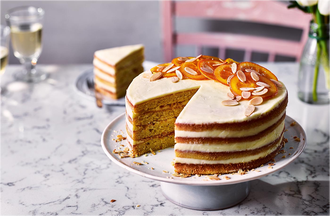 Orange cake with almond buttercream  recipe
