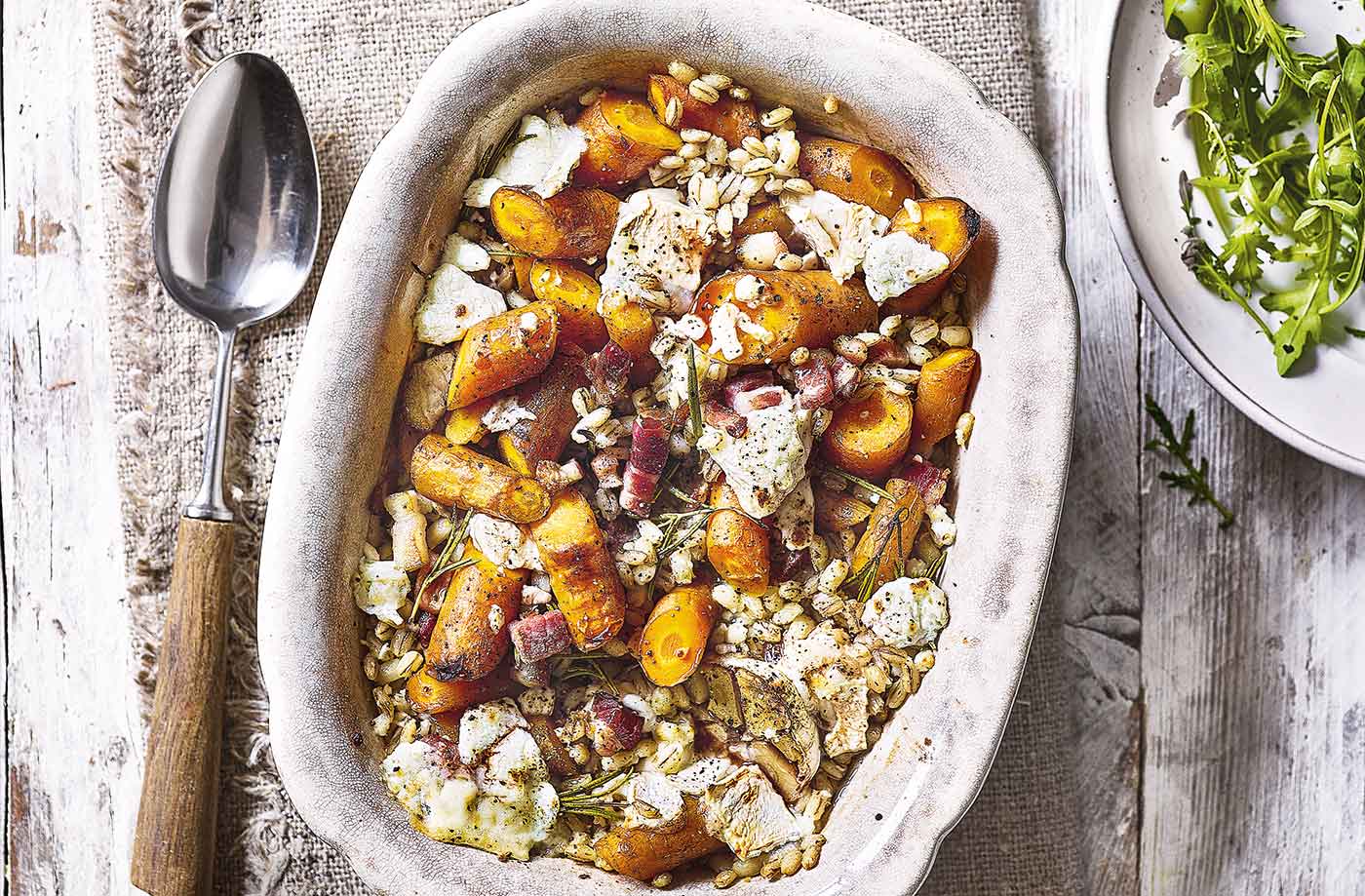 Pearl barley, bacon and carrot one-pot recipe