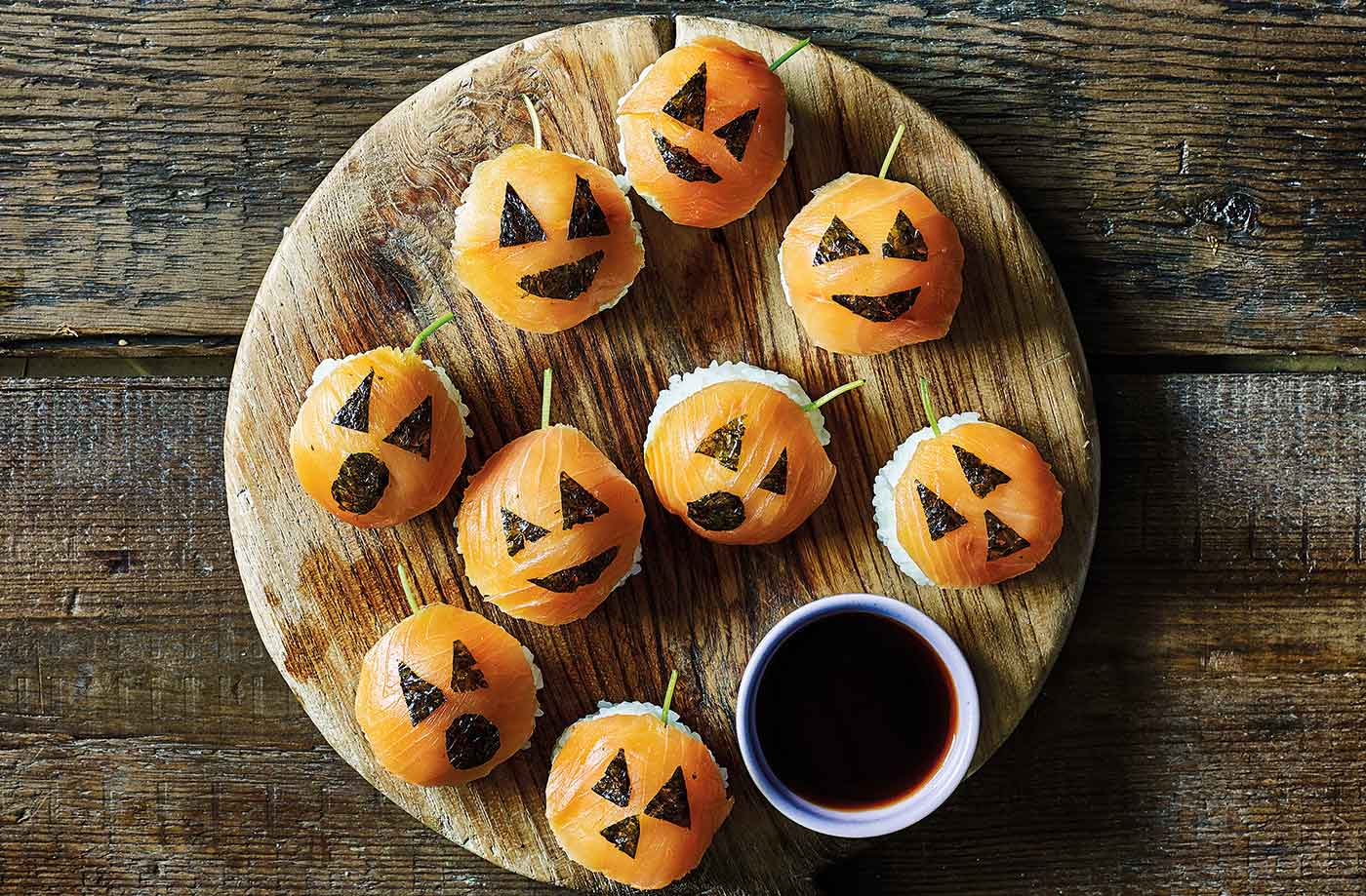 Pumpkin sushi rice balls recipe
