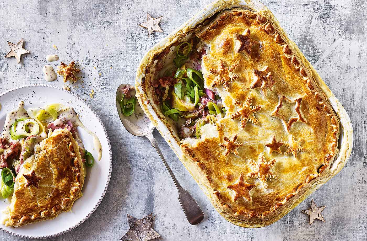 Ham, leek and potato pie recipe
