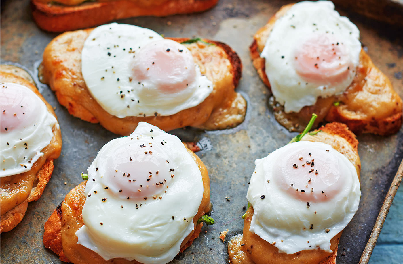 Spinach rarebit toasts recipe