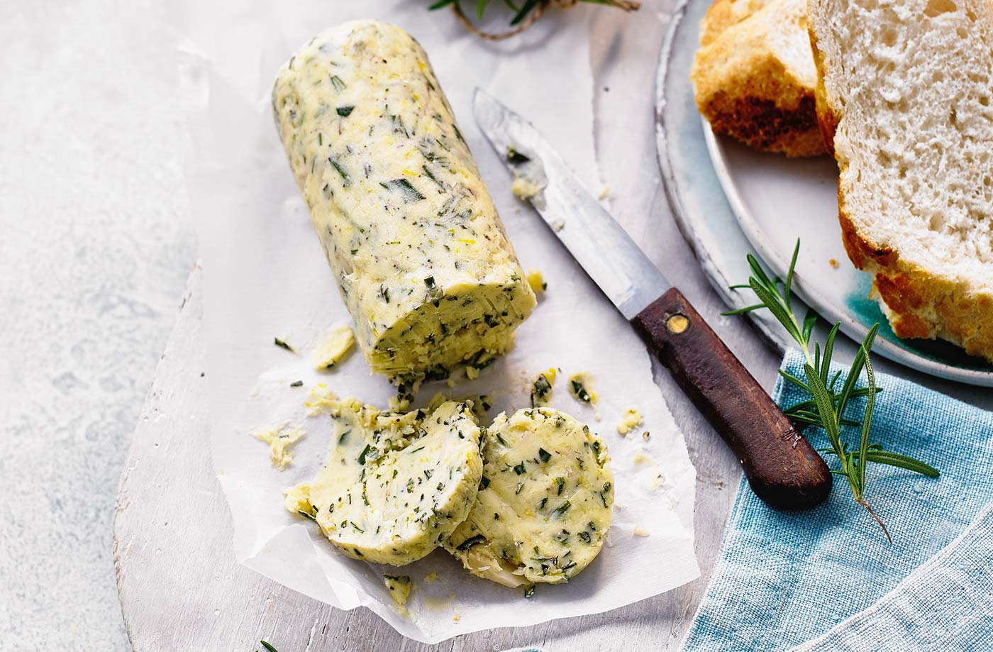 Rosemary, lemon and roasted garlic butter recipe