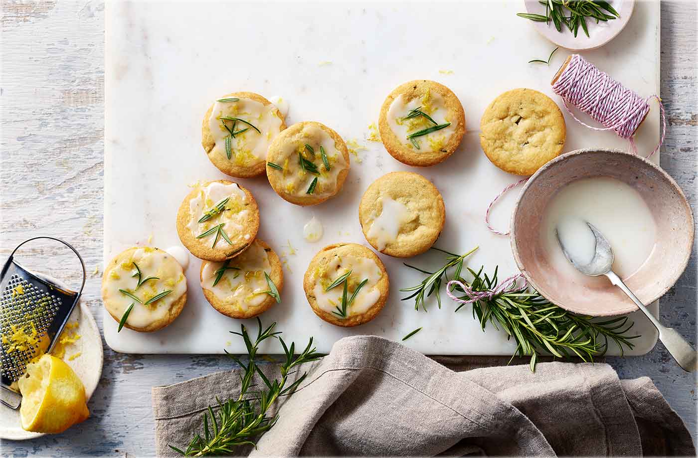 Rosemary shortbreads with lemon icing recipe