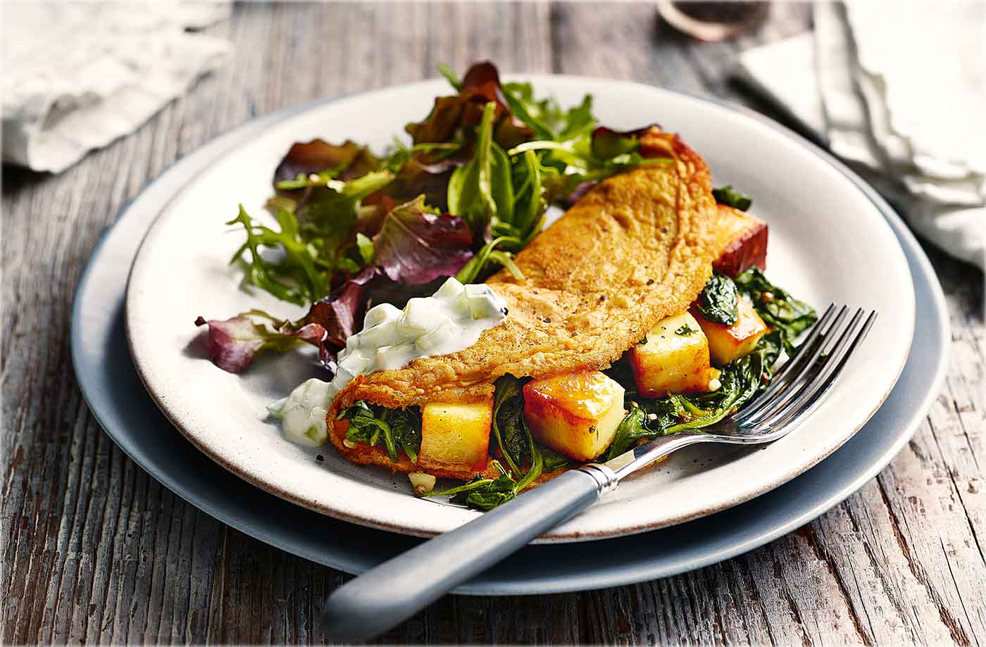 Saag paneer omelette recipe