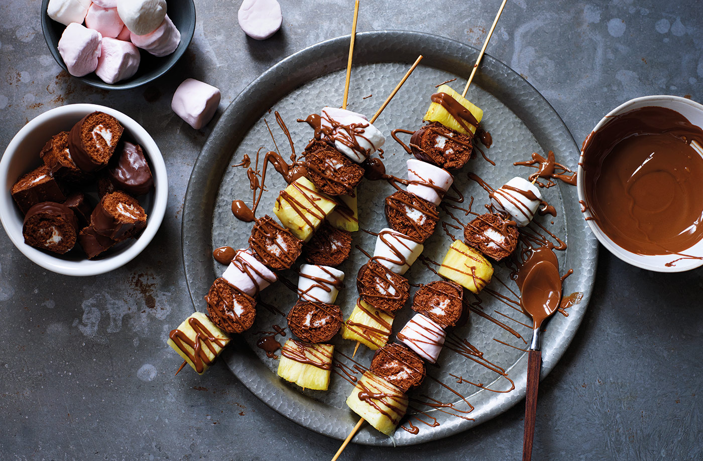 Mini roll skewers recipe