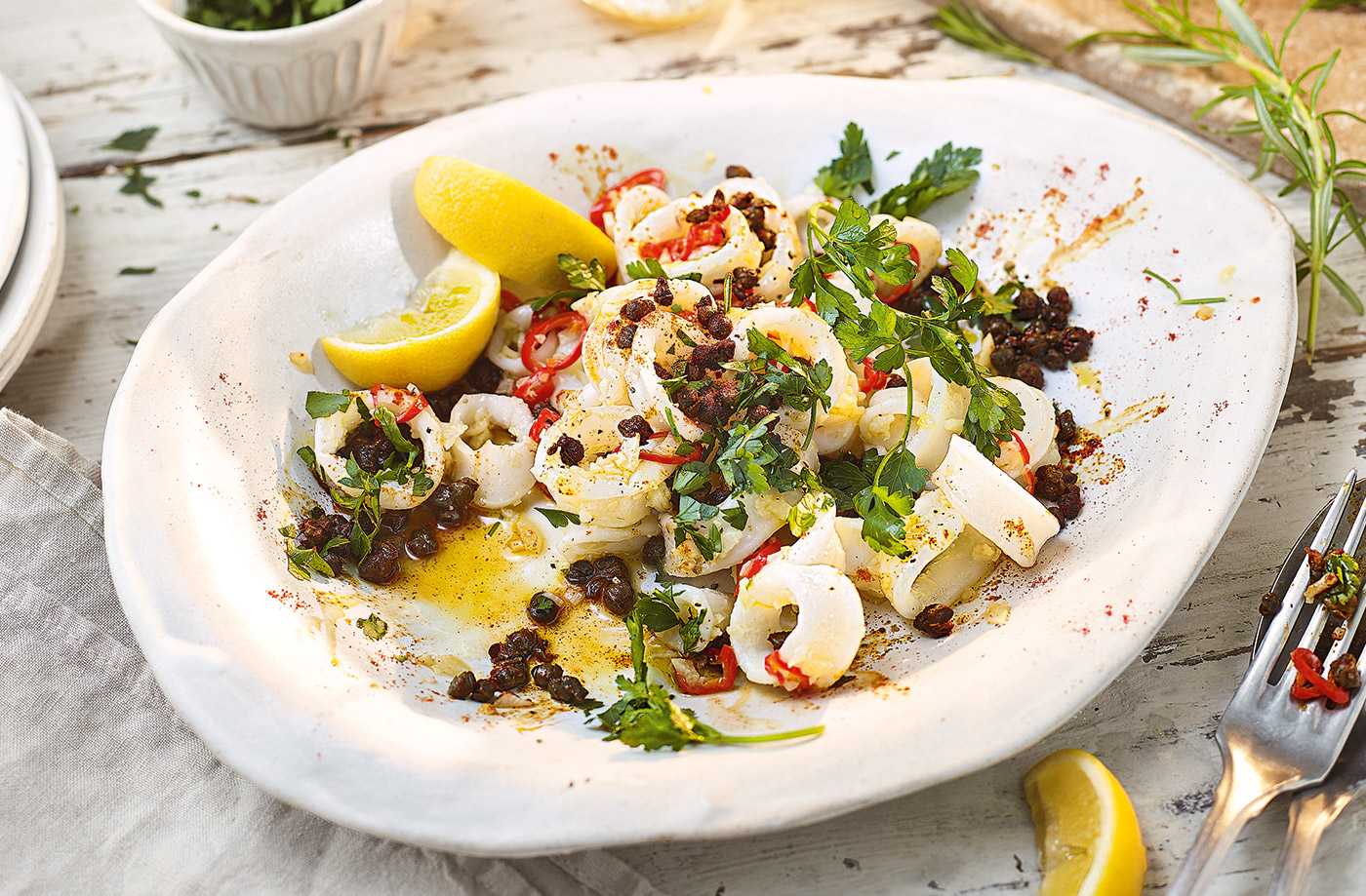 Sticky garlic squid  recipe