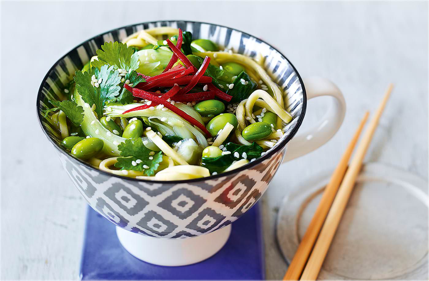Miso greens noodle pot recipe