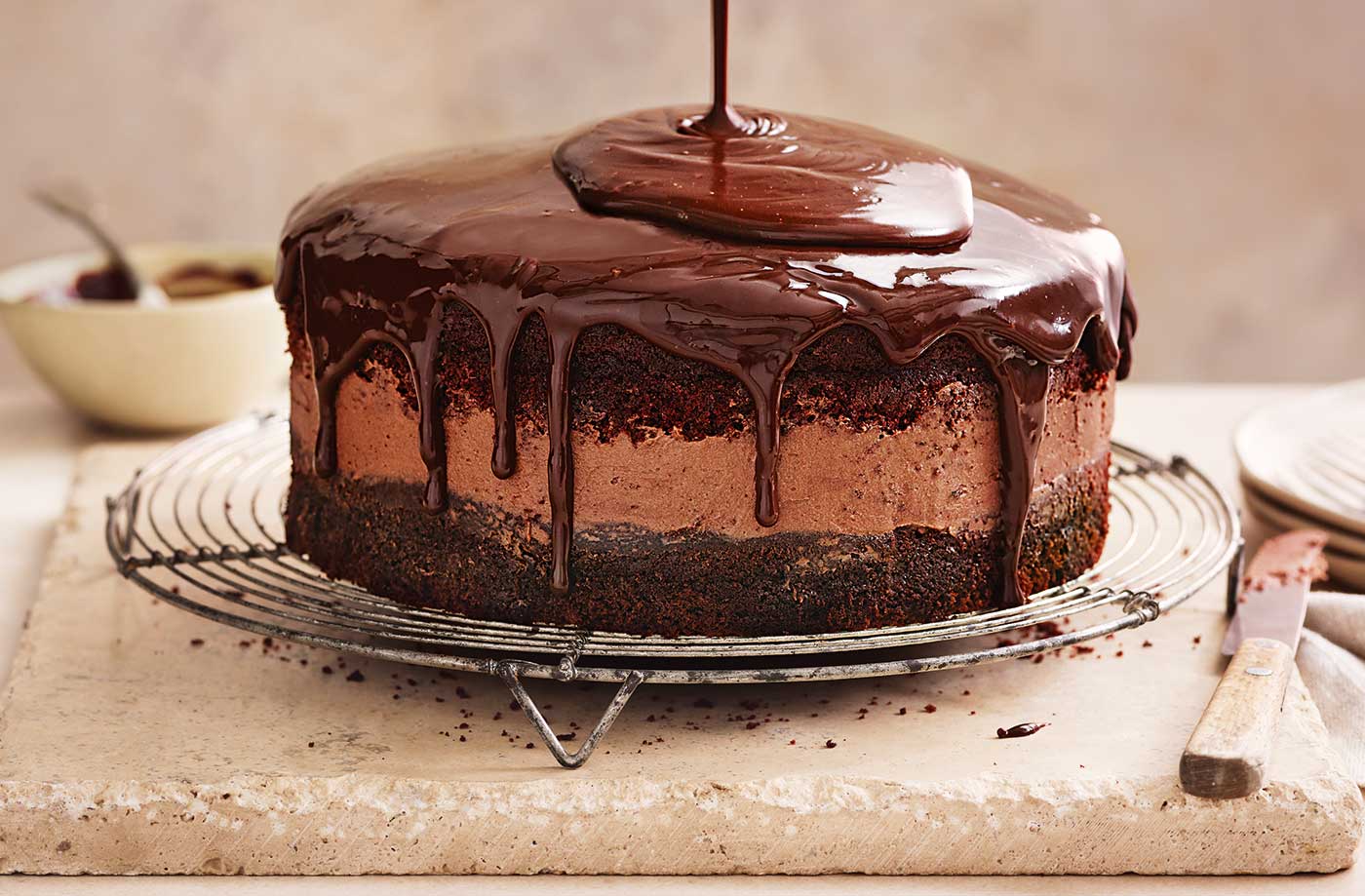 Triple chocolate cake recipe