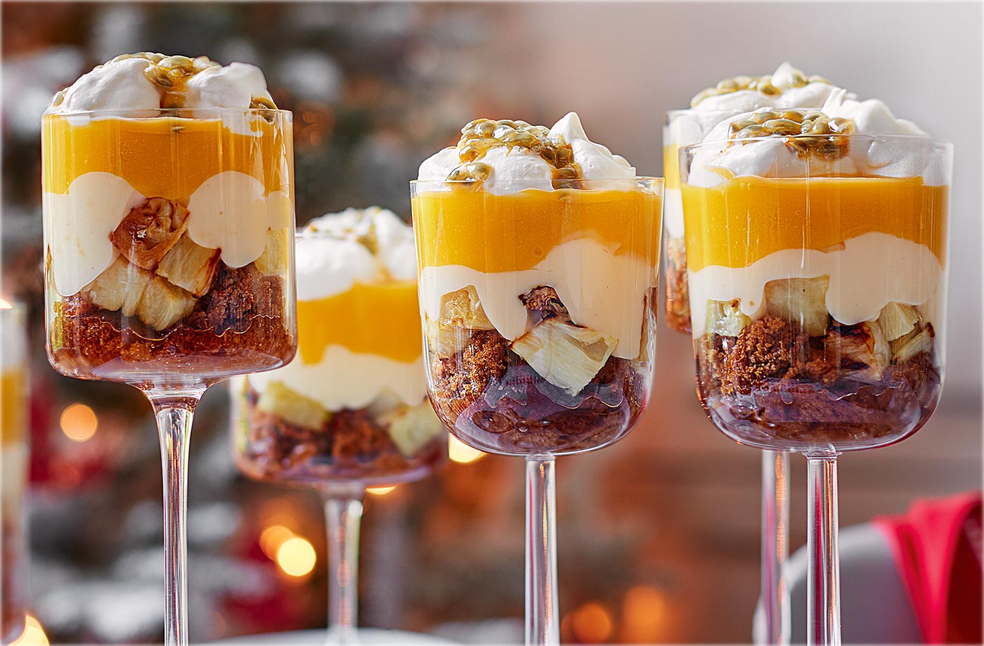 Tropical fruit trifles recipe