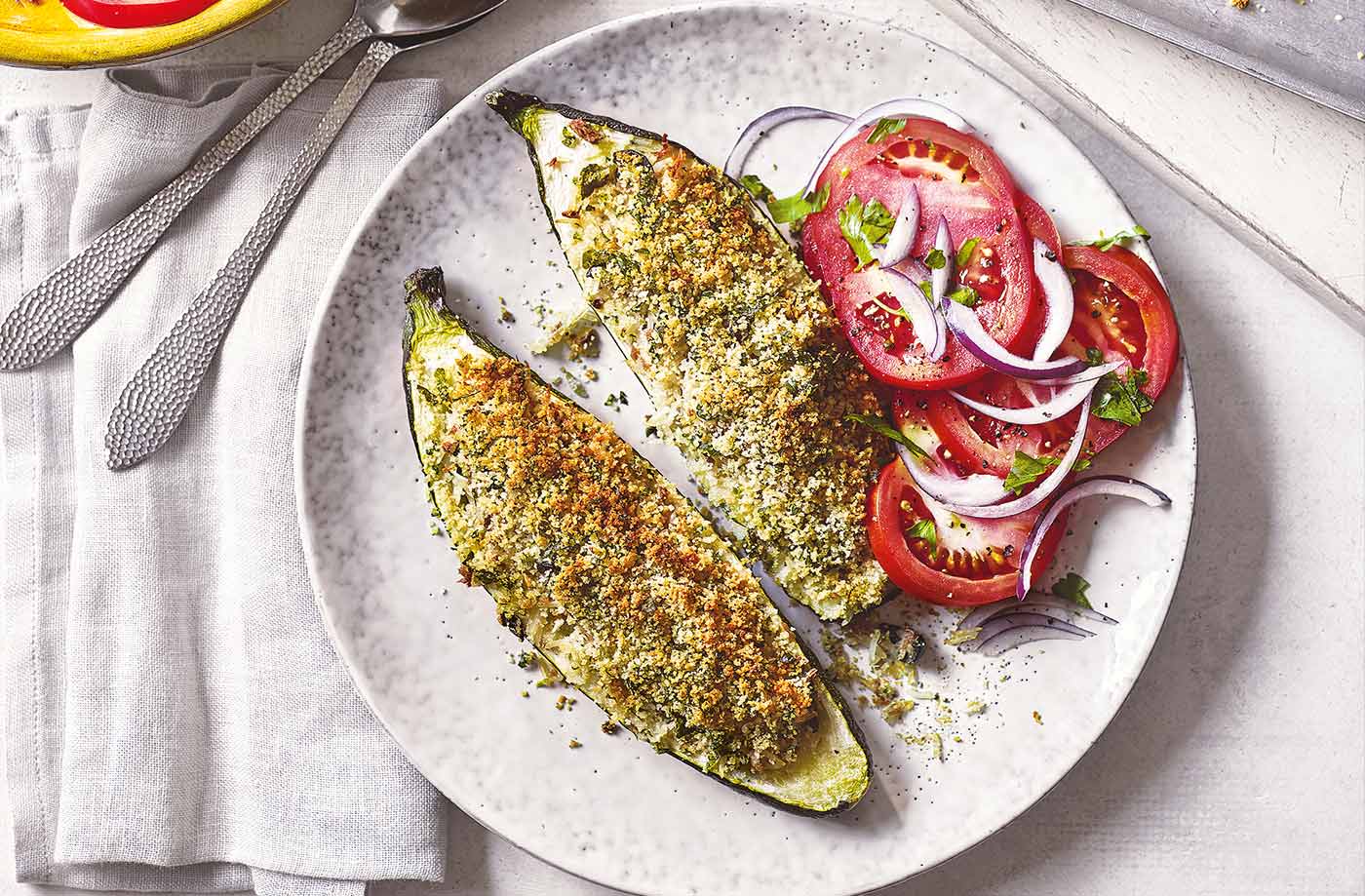 Tuna-stuffed courgettes recipe