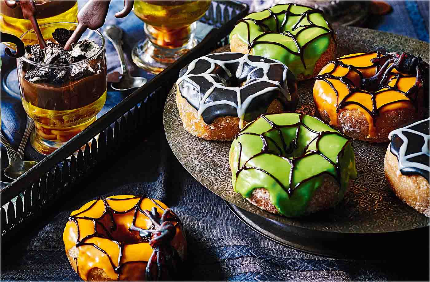 Spiderweb doughnuts recipe