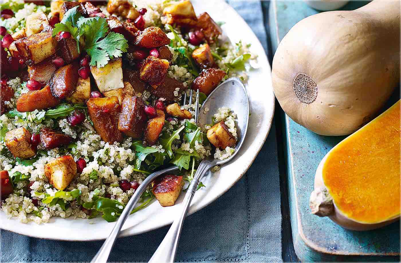 Spiced squash and halloumi salad recipe