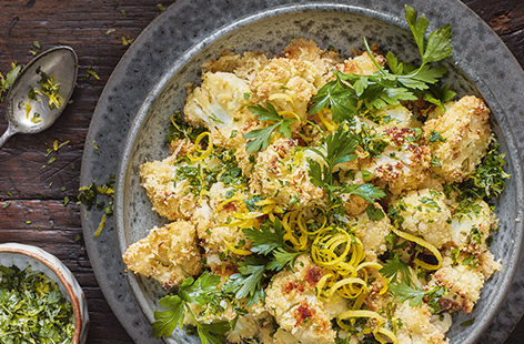 This gorgeous roast cauliflower side dish is sure to liven up any festive main
