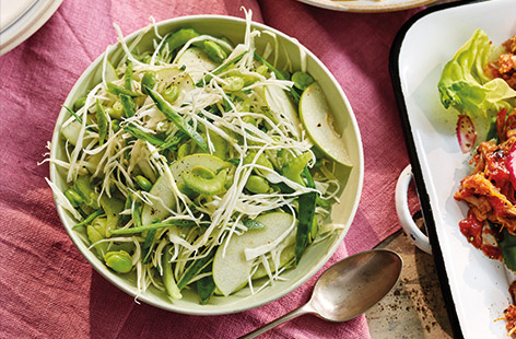 This green garden salad is an easy summer side dish – perfect to accompany barbecues and summer lunches eaten al fresco.