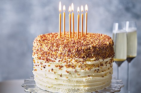 With delicate and sophisticated flavours and simple yet stunning decoration, this beautiful cake is made for special occasions, and is the perfect way to celebrate Tesco's 100th birthday