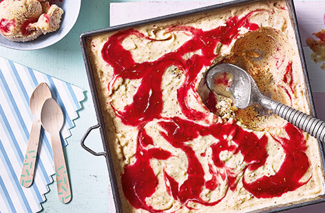 Transform classic peach Melba into a colourful homemade sorbet with this easy recipe. Bright raspberry sauce is swirled through sweet peach sorbet for an irresistible fruity summer dessert.
