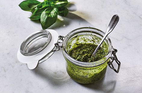 Pesto is a classic family favourite – and this easy pesto recipe takes just 10 minutes to whizz together for a vibrant sauce. Use your sauce to stir through pasta, spread it on pizza as an alternative to tomato sauce or use to coat meat and fish.