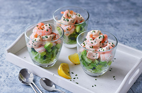 Prawn cocktail is a retro classic that always stands the test of time. The creamy Marie Rose sauce is made from storecupboard ingredients so is perfect for a budget-friendly starter that still feels like a treat.