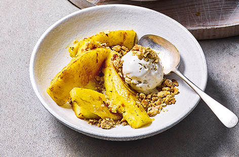 Give classic crumble a makeover with juicy pineapple, perfect for adding a tropical twist to your favourite dishes