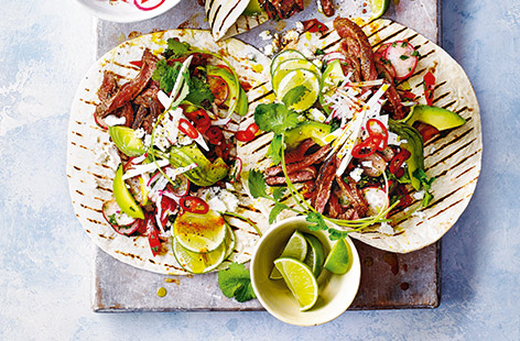 Ready in just 20 minutes, these speedy steak tacos are great for alfresco family dinners