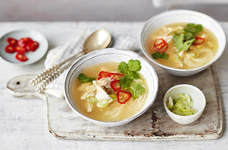 Simmered for over six hours, this heavenly broth is packed with flavour. Loaded with succulent chicken, silky noodles and finished off with a fragrant garnish of coriander, chilli and spring onion, it is perfect for curling up with on a cold winter evening