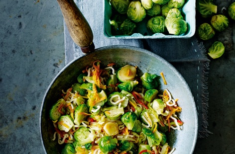 An ideal way to use up leftover sprouts – this quick, easy and healthy stir fry packs a fragrant blend of spices, the salty-sweetness of soy and honey, and the fresh vibrancy of carrot and leek