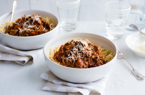 The whole family loves a classic spaghetti bolognese and we've made this delicious pasta recipe a little more nourishing by adding grated carrots, courgette and fresh tomatoes